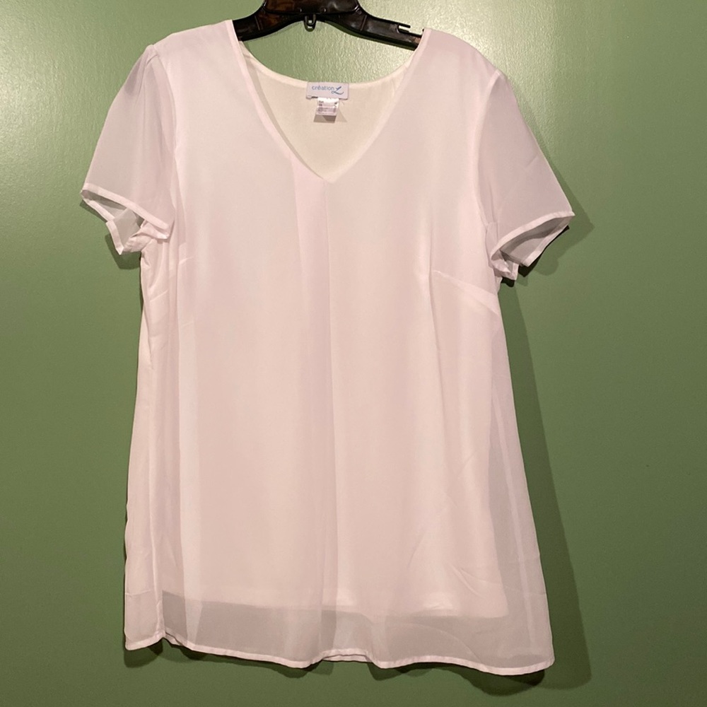 Creation L sheer crepe tunic with attached tank